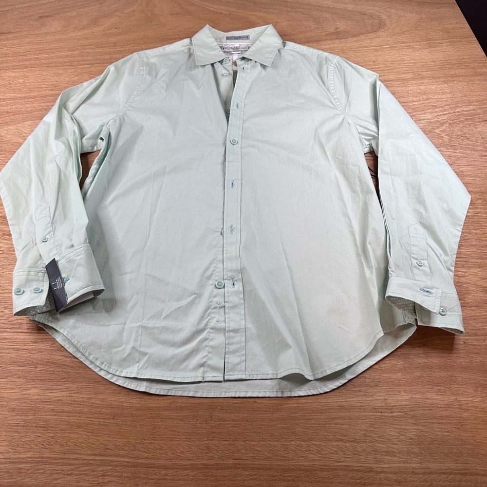 NWT PD&C Men's Medium Slim Fit Mint Green Stretch Button Up Shirt